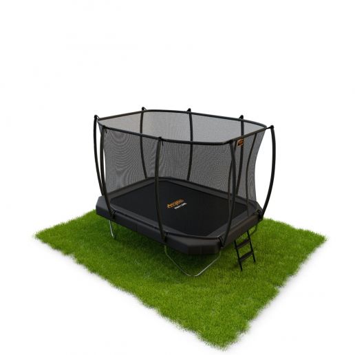 Hol Beweegt niet Gelijk Rechthoekige Pro-Line trampoline grijs met veiligheidsnet 380 cm x 255 cm -  Trampolineland.nl