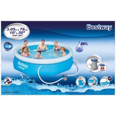 Bestway Fast zwembad 305cm x 7cm Met Pomp 