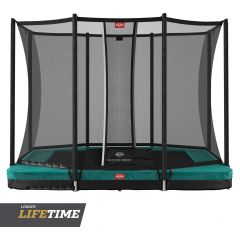 BERG Ultim Favorit inground trampoline rechthoek 280x190cm Comfort Groen