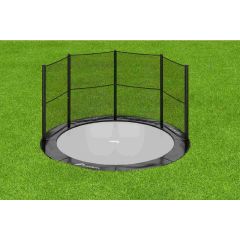 Akrobat Primus Flat to the ground Trampoline 365cm met half net Zwart