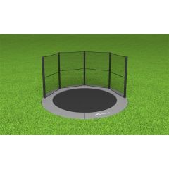 Akrobat Primus Flat to the ground Trampoline 305cm met half net Antraciet