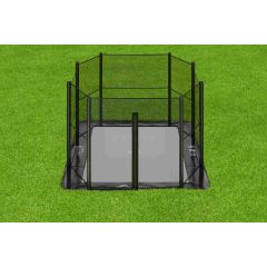 Akrobat Primus Flat to the ground Trampoline 335x244cm met net Zwart