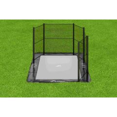 Akrobat Primus Flat to the ground Trampoline 335x244cm met half net Zwart 