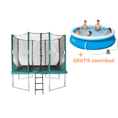 Etan Hi-Flyer rechthoekige trampoline met net en trapje 281x201cm