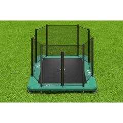 Akrobat Orbit Inground trampoline 305x183cm met net Groen