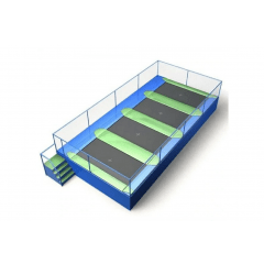 Akrobat Trampolinepark Jump Arena Large (600 x 425cm), Rij opstelling 2-10 trampolines