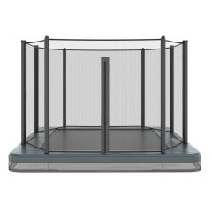 Akrobat Orbit inground trampoline rechthoek 335x244cm met net Antraciet