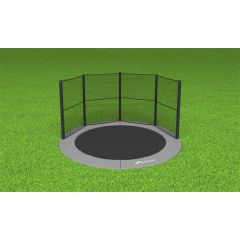 Akrobat Primus Flat to the ground Trampoline 305cm met half net Antraciet