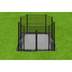 Akrobat Primus Flat to the ground Trampoline 305x183cm met net Zwart