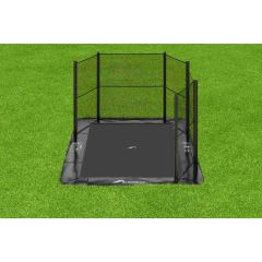 Akrobat Primus Flat to the ground Trampoline 380x250cm met half net Zwart - Zwart