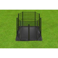 Akrobat Primus Flat to the ground Trampoline 380x250cm met heel net Zwart - Zwart