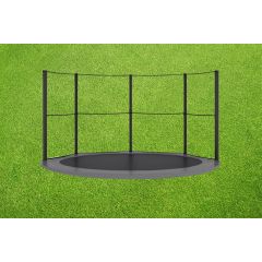Akrobat Orbit Flat to the ground Trampoline 430cm met half net Antraciet