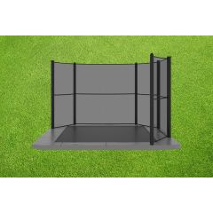 Akrobat Orbit Flat to the ground trampoline 335x244cm met half net Antraciet