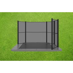 Akrobat Orbit Flat to the ground Trampoline 380x250cm met half net antraciet