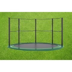 Akrobat Orbit Flat to the ground Trampoline 430cm met half net Groen