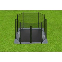 Akrobat Orbit Flat to the Ground trampoline 380x250cm met net Antraciet