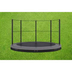 Akrobat Orbit Inground Trampoline 244cm met half net Antraciet