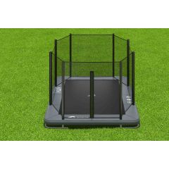 Akrobat Orbit inground trampoline rechthoek 305x183cm met net Antraciet