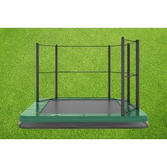 Akrobat Orbit Inground trampoline 305x183cm met half net Groen