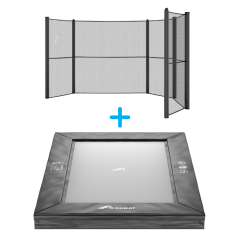 Akrobat Primus Inground Trampoline 335x244cm Zwart met half net