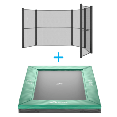Akrobat Primus Inground Trampoline 335x244cm groen met half net