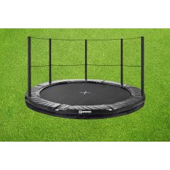 Akrobat Primus Inground Trampoline 305cm met half net Zwart