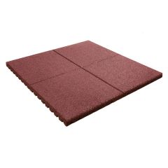 Rubberen veiligheidstegel 100x100x4,5cm Rood