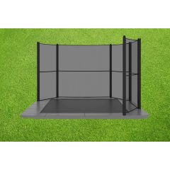 Akrobat Primus Flat to the ground Trampoline 305x183cm met half net Antraciet
